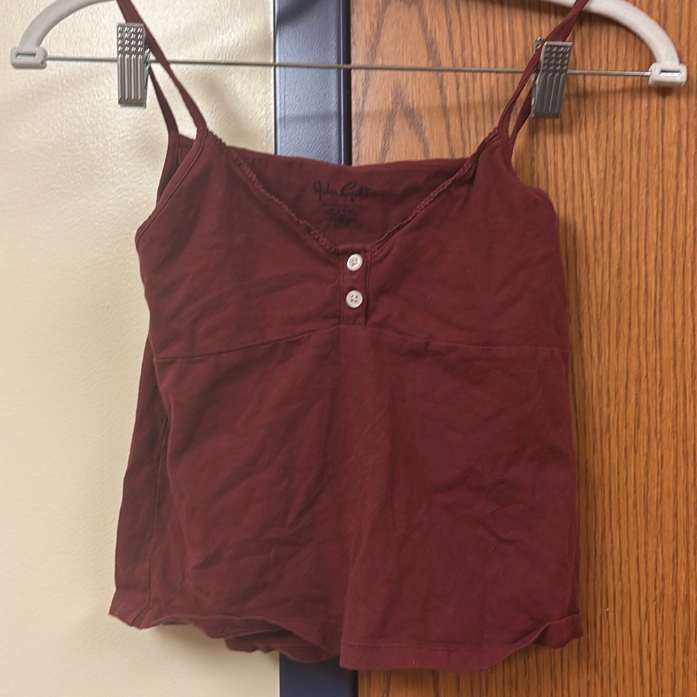 Burgundy John Galt tank top